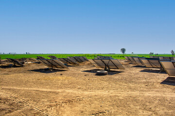 Solar panels in the Thar desert for irrigation system