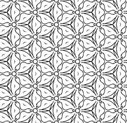Black and white seamless pattern texture. Greyscale ornamental graphic design. Mosaic ornaments. Pattern template. Vector illustration. EPS10.