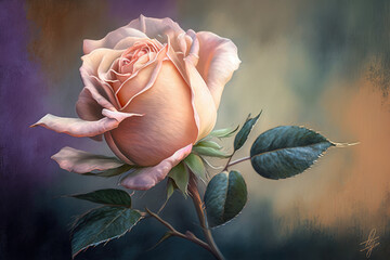 3d pastel rose illustration made by generative ai