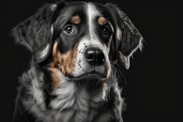 Adorable studio shot of a dog from an animal shelter. Generative AI