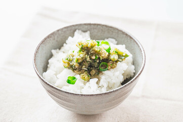 だしをのせたご飯