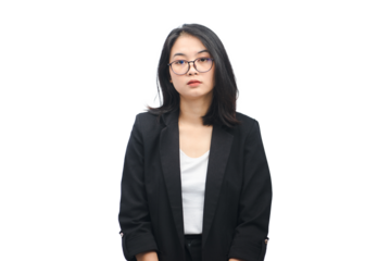 Business Woman with Unhappy Expression Isolated