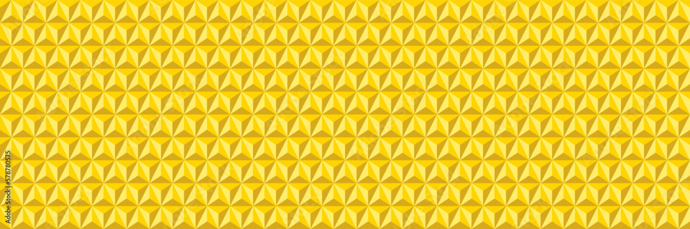 Poster horizontal abstract geometric elegant gold triangle,hexagon,star and pyramid texture design for pattern and background.