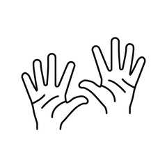 Fototapeta na wymiar ten number hand gesture line icon vector illustration