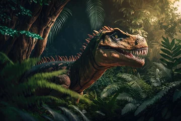 Foto op Plexiglas Dinosaurus Illustration of a dinosaur  - Created with generative ai