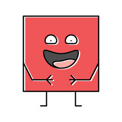 square geometric shape character color icon vector illustration
