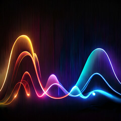 Naklejka na ściany i meble color abstract glowing lines, 3d rendering, abstract background of colorful neon wavy line glowing in the dark. Modern simple wallpaper, new wallpaper neon design