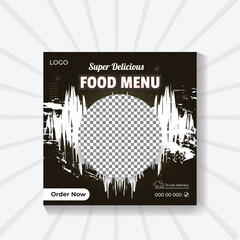 social media food design template. delicious restaurant food menu layout.