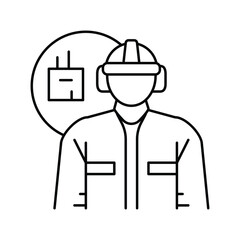Obraz na płótnie Canvas manufacturing engineer technology line icon vector illustration