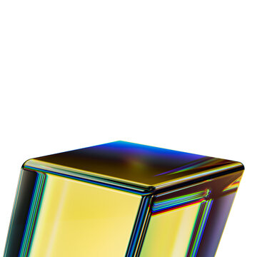 3d abstract element, glass, mirror