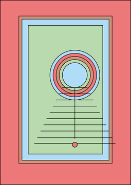 orange, green abstract illustration