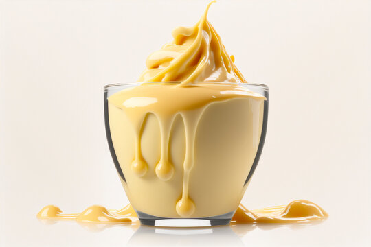 Delicious Italian Dessert Zabaglione Isolated on White Background