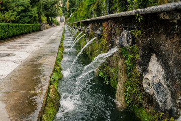 Fountains at Villa in Tivoli, Italy