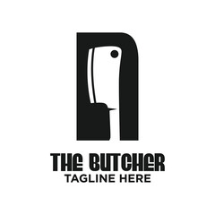 Letter N Butcher Logo Design Template Inspiration, Vector Illustration.