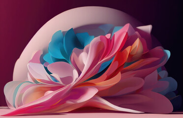 Colorful background with petal-like shapes