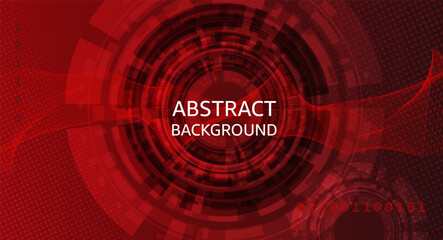 red cyber technology abstract background design