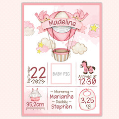 Birth annunciation printable poster golden ratio