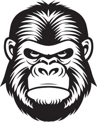Gorilla head, gorilla face icon, SVG, Vector, Illustration
