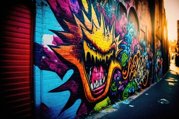 graffiti on the wall - Illustration created with generative ai