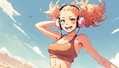 Anima Girl listing to music