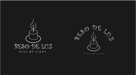 set of candle logo line art vector simple minimalist illustration template icon graphic design. bundle c. logo for any light shop. it can use for any kind of lighting business or shop. it is editable.