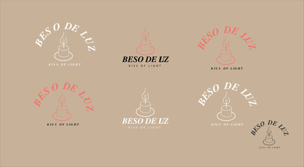 set of candle logo line art vector simple minimalist illustration template icon graphic design. bundle c. logo for any light shop. it can use for any kind of lighting business or shop. it is editable.