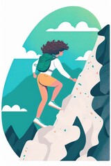 Girl hiking. Created with generative Ai technology