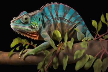 Animal Species Male Panther Chameleon; Furcifier Pardalis; Nosy Mitsio. Generative AI