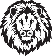 Naklejka na ściany i meble Lion head, lion face vector Illustration, on a isolated background, SVG