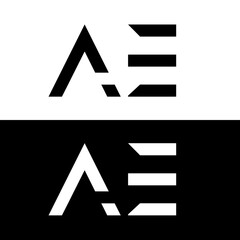 EA Alphabet letters Initials Monogram logo AE, E, and A