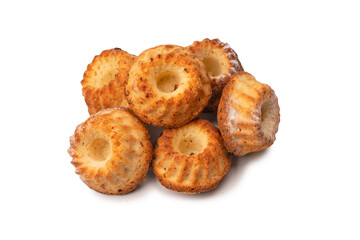 Cake made of cottage cheese isolated on a white background.