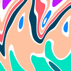 ABSTRACT ILLUSTRATION  LIQUIFY PSYCHEDELIC COLORFUL DESIGN. OPTICAL ILLUSION BACKGROUND VECTOR DESIGN