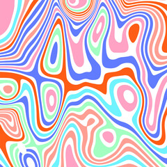 ABSTRACT ILLUSTRATION  LIQUIFY PSYCHEDELIC COLORFUL DESIGN. OPTICAL ILLUSION BACKGROUND VECTOR DESIGN