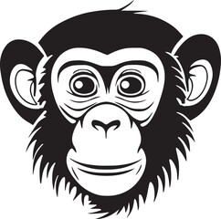  Monkey head, monkey face vector Illustration, on a isolated background, SVG