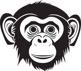  Monkey head, monkey face vector Illustration, on a isolated background, SVG