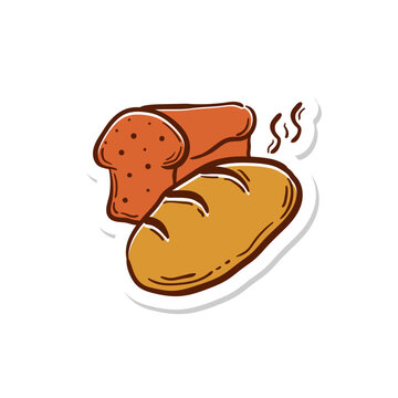 recommend clip art: Bread bakery hand drawn doodle icon logo design clip art vector illustration