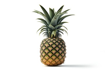 Pineapple on white background. Generative AI illustration