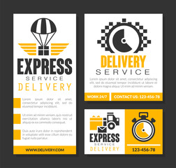Express Delivery Service Flyer Design and Layout Vector Template