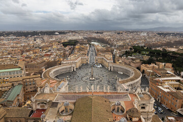 Panoramic view of Vatican from the St. Peter's Basilica, Rome