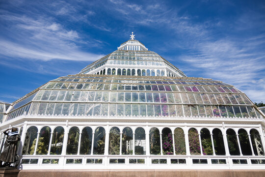 Palm house in Sefton park in sunny day