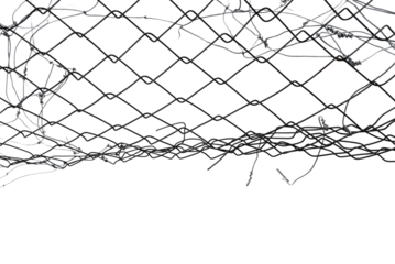 The texture of the metal mesh on a white background. Torn steel, metal mesh with holes