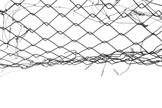 The texture of the metal mesh on a white background. Torn steel, metal mesh with holes