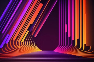 Abstract background with geometric lines in neon colors