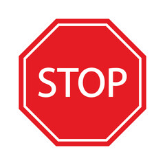 stop sign isolated on white
