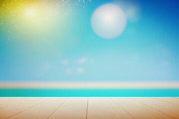 Summer sea background for text. Illustration AI Generative