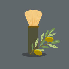 Illustration Blush Brush With Olive
