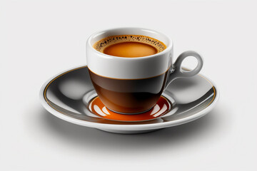 Fototapeta premium Isolated White Background Espresso Cup, Italian Specialty Drink