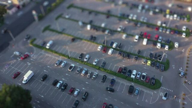 Car Parking Near Mall, Tilt Shift Lens