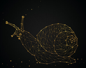 Golden Cosmos Snail Constellation Design