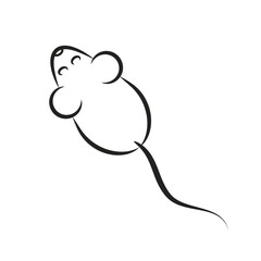 silhouette of mouse icon isolated on white